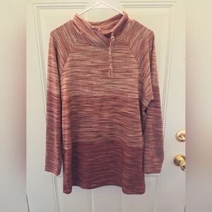 Christopher & Banks Rust and Cream Ombre Knit Top